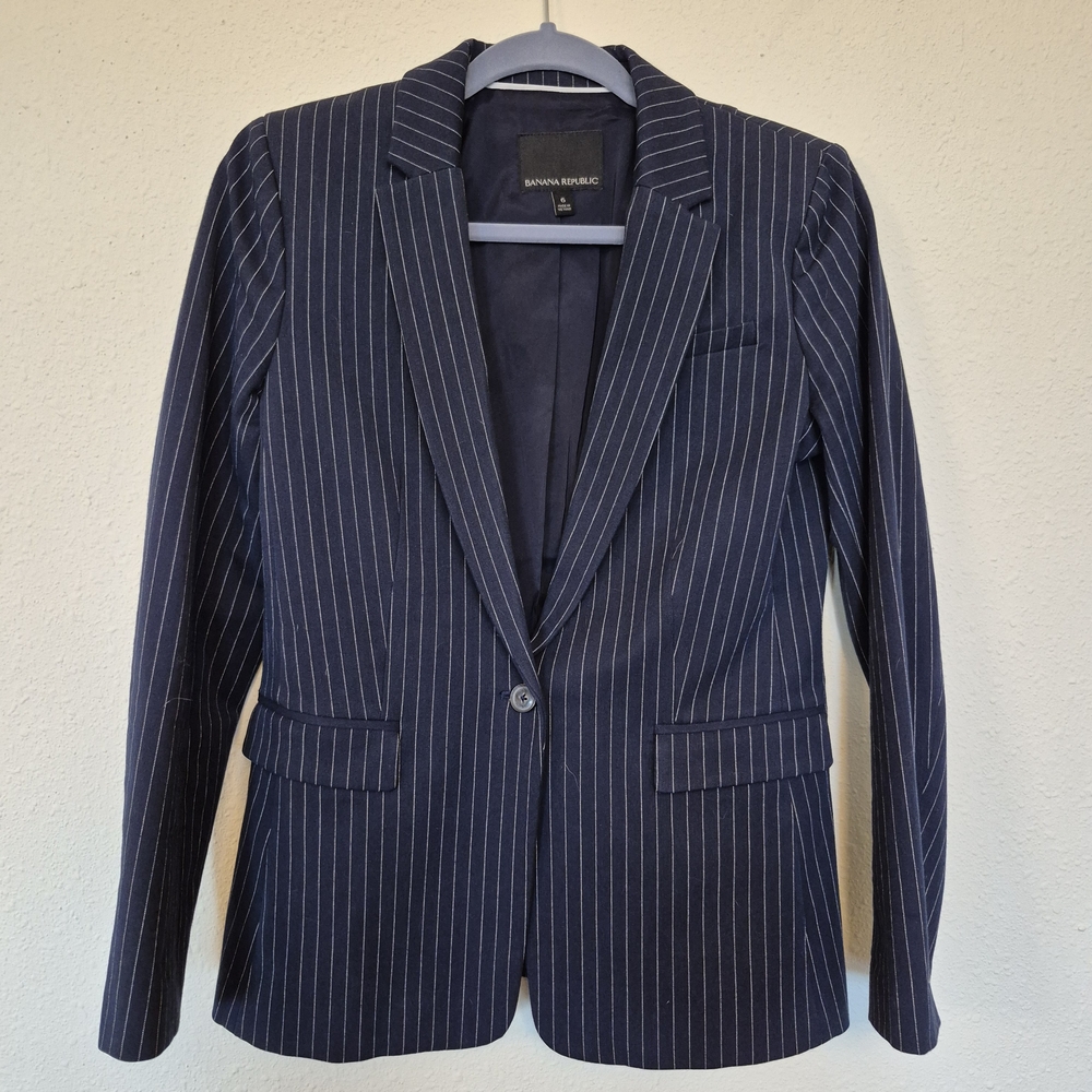 Banana Republic Navy Pinstripe Women's Blazer